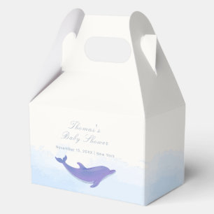 Blue Minimalistisch Boho Ocean Dolphin Baby Dusche Geschenkschachtel