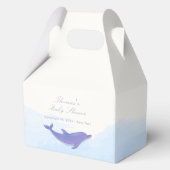 Blue Minimalistisch Boho Ocean Dolphin Baby Dusche Geschenkschachtel (Rückseite)