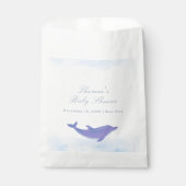 Blue Minimalistisch Boho Ocean Dolphin Baby Dusche Geschenktütchen (Vorderseite)