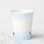 Blue Minimalistisch Boho Ocean Dolphin Baby Dusche Pappbecher (Rechts)