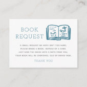 Blue Minimalistisch Book Request Encryption Card Begleitkarte (Vorderseite)