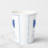 Blue Minimalistisch Bow Frame Baby Dusche Pappbecher (Rechts)