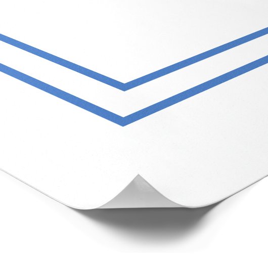 Blue Minimalistisch Bow Frame Baby Dusche Willkomm Poster (Ecke)