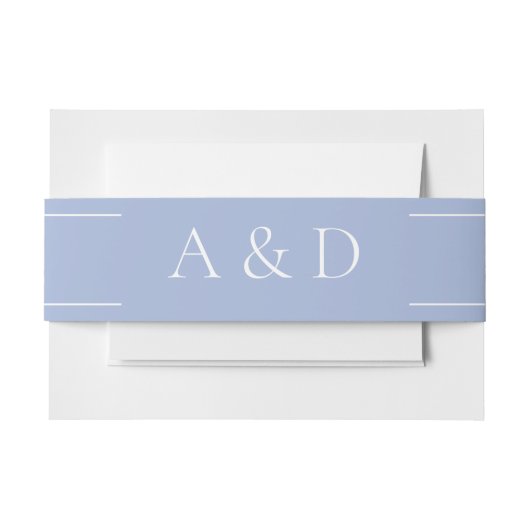 Blue Minimalistisch Classic Wedding Einladungsbanderole (Vorderseite Beispiel)