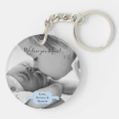 Blue Minimalistisch Foto Mother's Day Schlüsselanh Schlüsselanhänger (Rückseite)