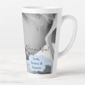 Blue Minimalistisch Foto Muttertag Latte Tasse (Rechts)