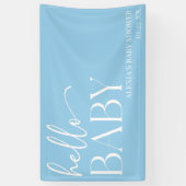 Blue Minimalistisch Hello Baby Dusche Banner (Vertikal)