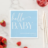 Blue Minimalistisch Hello Baby Dusche Serviette (Beispiel)