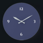Blue Minimalistisch Large Clock Große Wanduhr<br><div class="desc">Die moderne Uhr besticht durch ein minimalistisches Design in einer blau-weißen Farbpalette. Ein schlichtes Design mit weißen Zahlen auf blauem Hintergrund. Eine trendige Ergänzung Ihrer Küche, des Wohnzimmers oder der Bürowand, ein durchdachtes, modernes Bürogeschenk oder ein modernes Zuhause-Geschenk für jeden Anlass. Sie können Ihre Einstellungen anpassen, indem Sie die bereitgestellten...</div>
