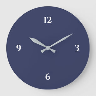 Blue Minimalistisch Large Clock Große Wanduhr
