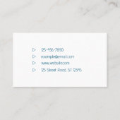 Blue Minimalistisch Modern Geometric Business Card Visitenkarte (Rückseite)