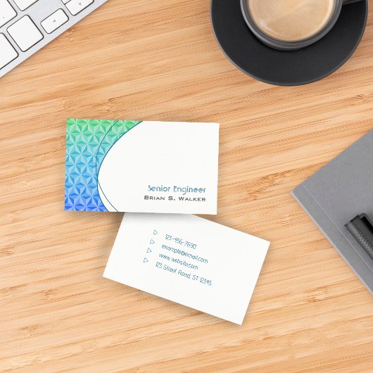 Blue Minimalistisch Modern Geometric Business Card Visitenkarte
