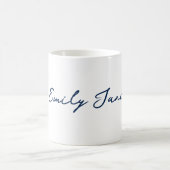 Blue Minimalistisch Modern Handwriting Coffee Tass Kaffeetasse (Mittel)