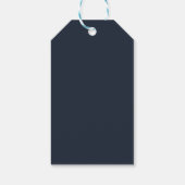 Blue Minimalistisch Modern Script Frohe Weihnachte Geschenkanhänger (Rückseite)