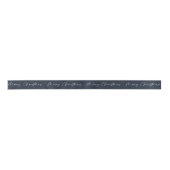 Blue Minimalistisch Modern Script Frohe Weihnachte Satinband (Vorderseite)