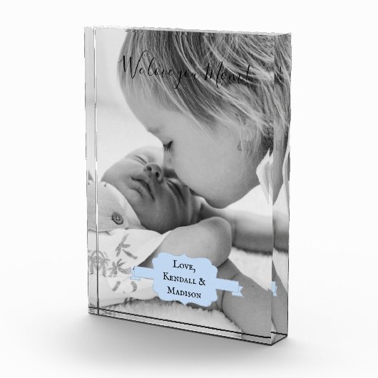 Blue Minimalistisch Mother Day Foto Block (Rechts)