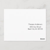 Blue Minimalistisch Probe Dinner Postkarte (Rückseite)