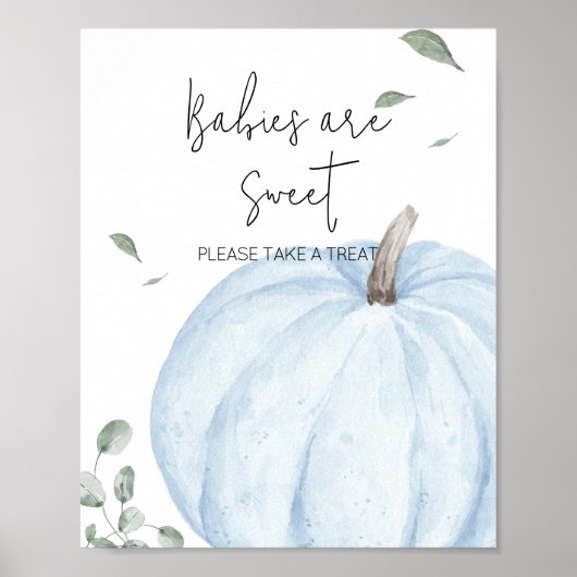 Blue Minimalistisch Pumpkin Babies sind süß Poster (Vorne)