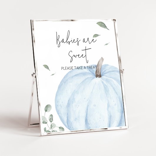 Blue Minimalistisch Pumpkin Babies sind süß Poster