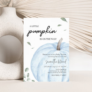 Blue Minimalistisch Pumpkin Baby Dusche Einladung