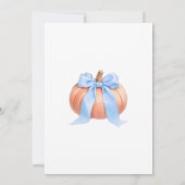 Blue Minimalistisch Pumpkin Baby Dusche Einladung (Rückseite)