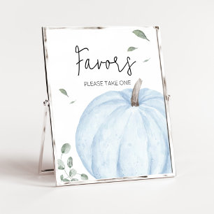 Blue Minimalistisch Pumpkin Baby Duwer Favorits Poster