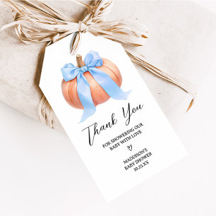 Blue Minimalistisch Pumpkin Baby Duwer Fevor Tags Geschenkanhänger
