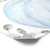 Blue Minimalistisch Pumpkin Baby Shower Drinks Poster (Ecke)