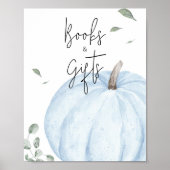 Blue Minimalistisch Pumpkin Bücher und Geschenke Poster (Vorne)