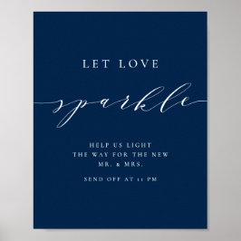 Blue Minimalistisch Script Gelassen Liebe Sparkle  Poster