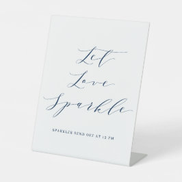 Blue Minimalistisch Script Gelassen Liebe Sparkle  Sockelschild