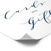 Blue Minimalistisch Script Hochzeitskarten und Ges Poster (Ecke)