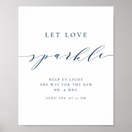 Blue Minimalistisch Script Wedding Gelassen Liebe  Poster