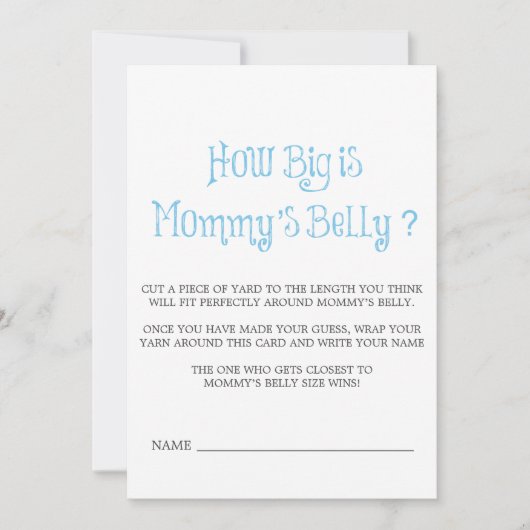 Blue Minimalistisch Script wie groß ist Mommy's Ba (Vorderseite)