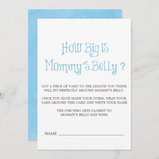 Blue Minimalistisch Script wie groß ist Mommy's Ba (Vorne/Hinten)