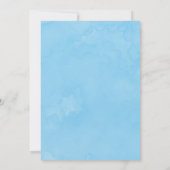 Blue Minimalistisch Typografy Baby Showkarte (Rückseite)