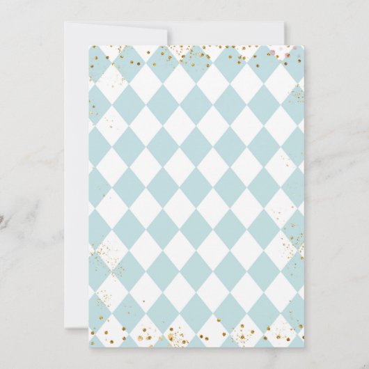 Blue Mint Alice im Wunderland Tee Party Einladung (Rückseite)