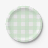 Blue Mint GIngham Baffalo Karo Pappteller (Vorderseite)