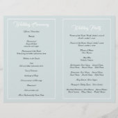 Blue Mint Green Aquarell Blume Hochzeitsprogramm (Rückseite)