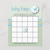 Blue & Mint Green Baby Buggy Dusche - Bingo Flyer (Vorne)