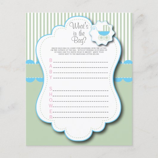 Blue & Mint Green Baby Buggy - Was ist in der Tasc Flyer (Vorne)