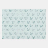 Blue Mint Hearts Geschenkpapier Set (Vorderseite 3)