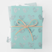 Blue Mint Hearts Geschenkpapier Set (Beispiel)