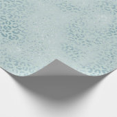 Blue Mint Leopard Print Glitzer Geschenkpapier (Ecke)