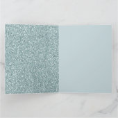 Blue Mint Leopard Print Glitzer Karte (Innenseite)