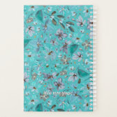Blue Mint Magic Watercolor Floral 2026 Customized Planer (Rückseite)
