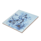 Blue Minton Cherub mit Pan Pipes & Birds Repro Fliese (Seite)