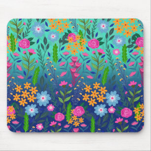 Blue Minze Gradient Garden Blume Hübsches Design Mousepad