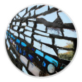 Blue Mirror Mosaic Keramikknauf (Vorderseite)