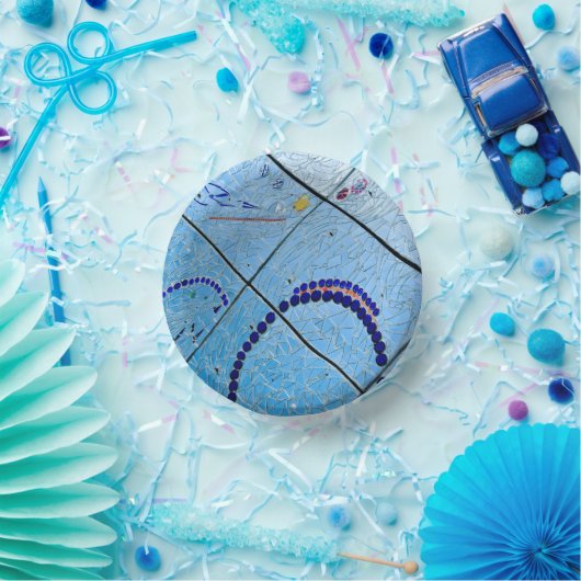 Blue Mirror Mosaic Pappteller (Party)